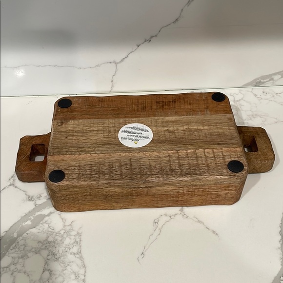 Rustic Wooden Candle Holder with Cream Candle - Picture 6 of 7